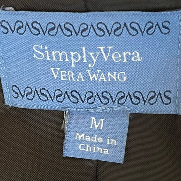 Vera Wang Purple Watercolor Print Event Glam Feminine Long Jacket NWOT Size M - Picture 9 of 12